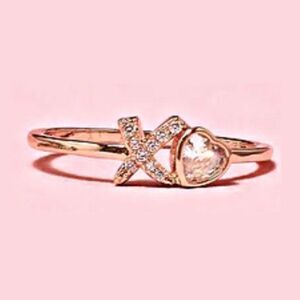 SIZE 8 925 Rose Gold Plated XO Ring